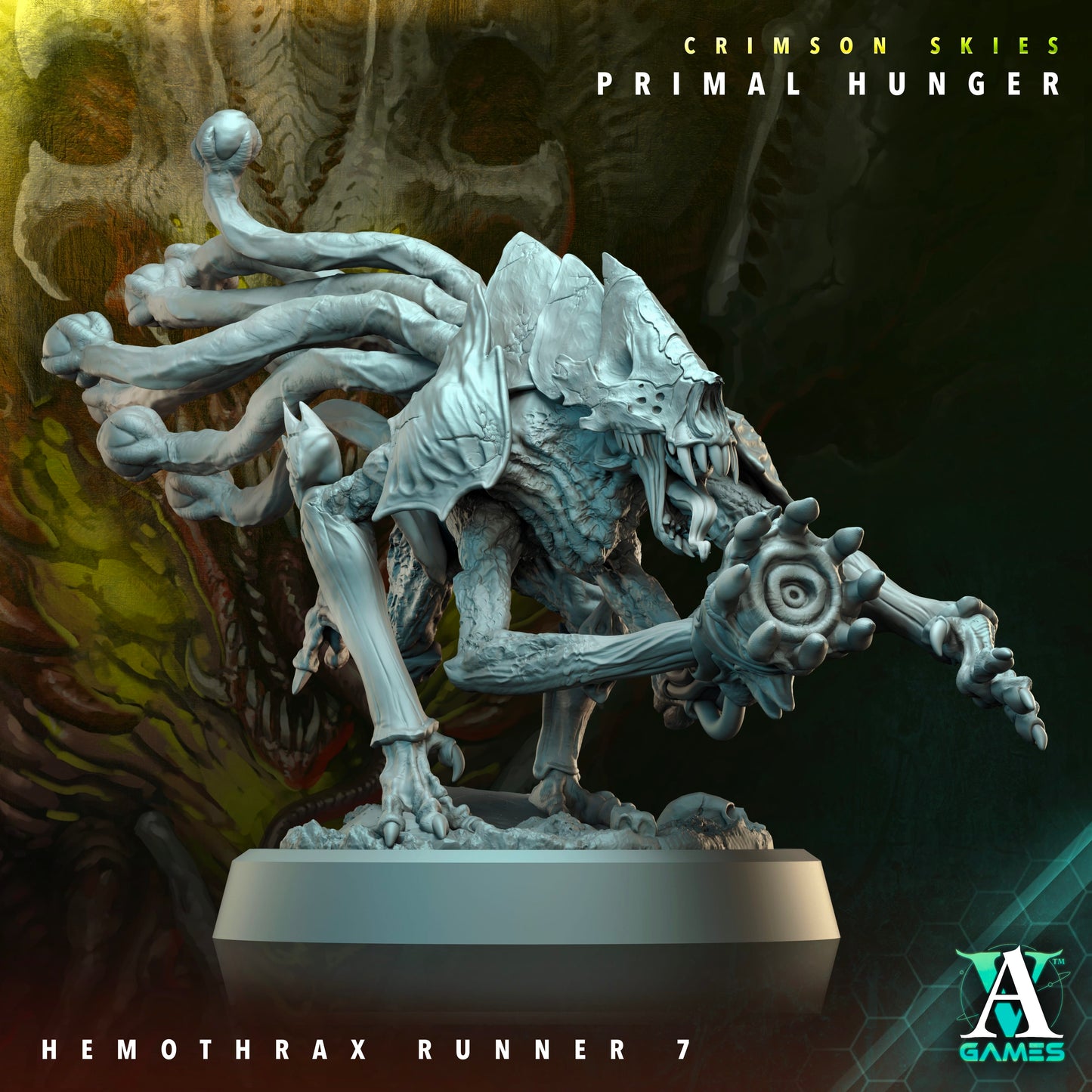 3D Printed Archvillain Games Crimson Skies Primal Hunger - Hemothrax Runner 28mm 32mm D&D - 3D Printing Boss 