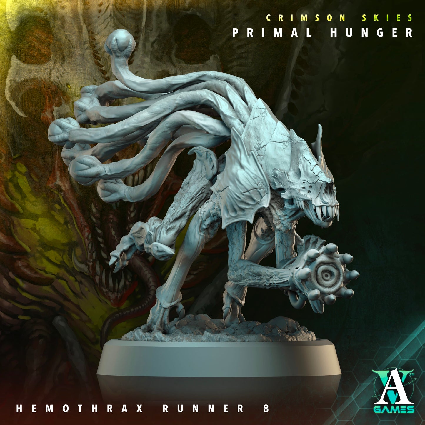 3D Printed Archvillain Games Crimson Skies Primal Hunger - Hemothrax Runner 28mm 32mm D&D - 3D Printing Boss 