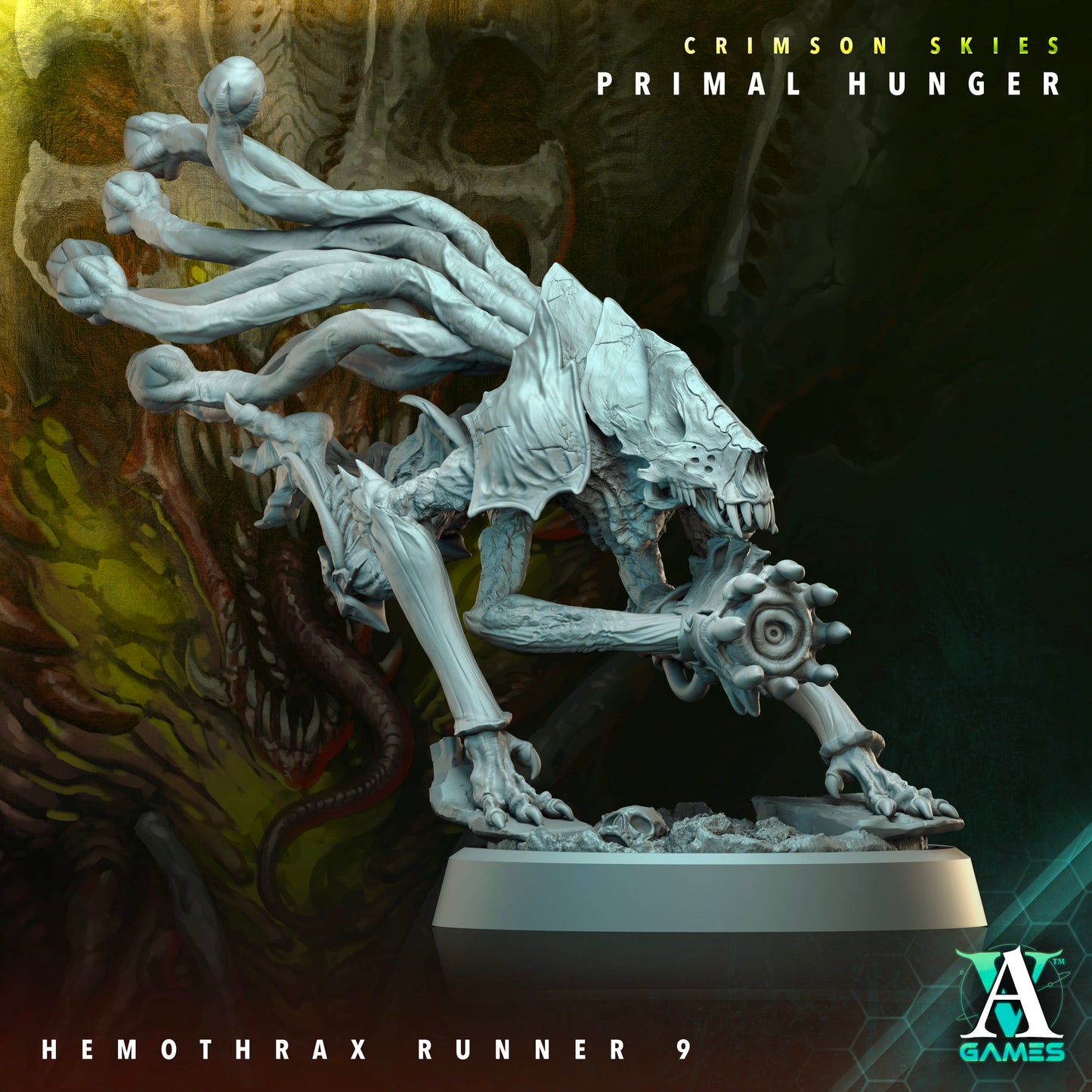 3D Printed Archvillain Games Crimson Skies Primal Hunger - Hemothrax Runner 28mm 32mm D&D - 3D Printing Boss 