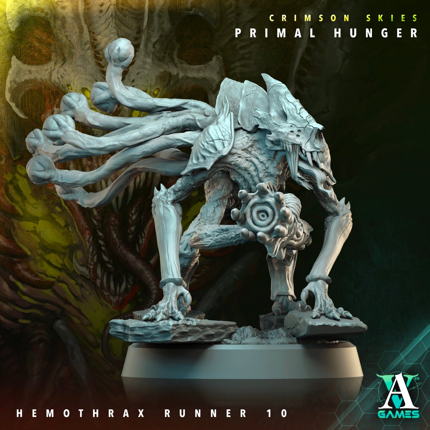 3D Printed Archvillain Games Crimson Skies Primal Hunger - Hemothrax Runner 28mm 32mm D&D - 3D Printing Boss 