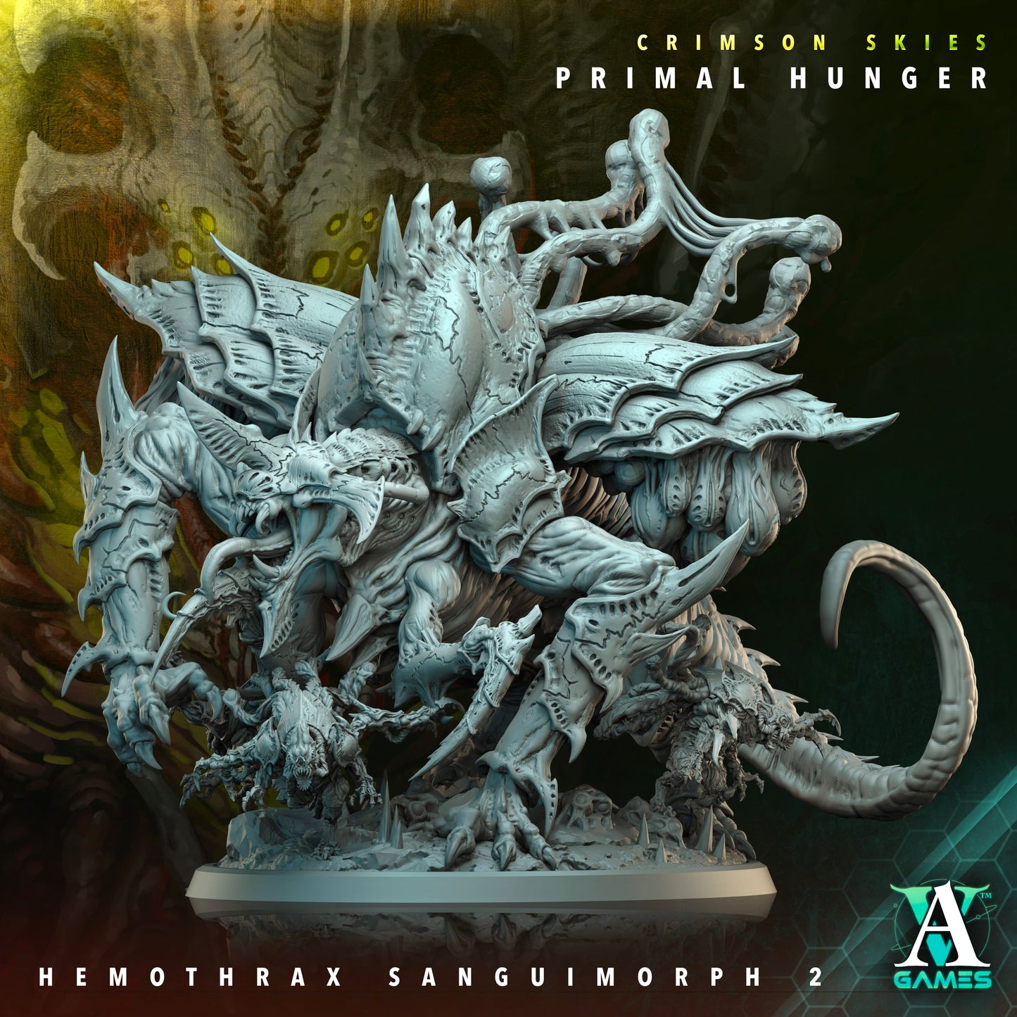 3D Printed Archvillain Games Crimson Skies - Primal Hunger Hemothrax Sanguimorph 28mm 32mm D&D - 3D Printing Boss 