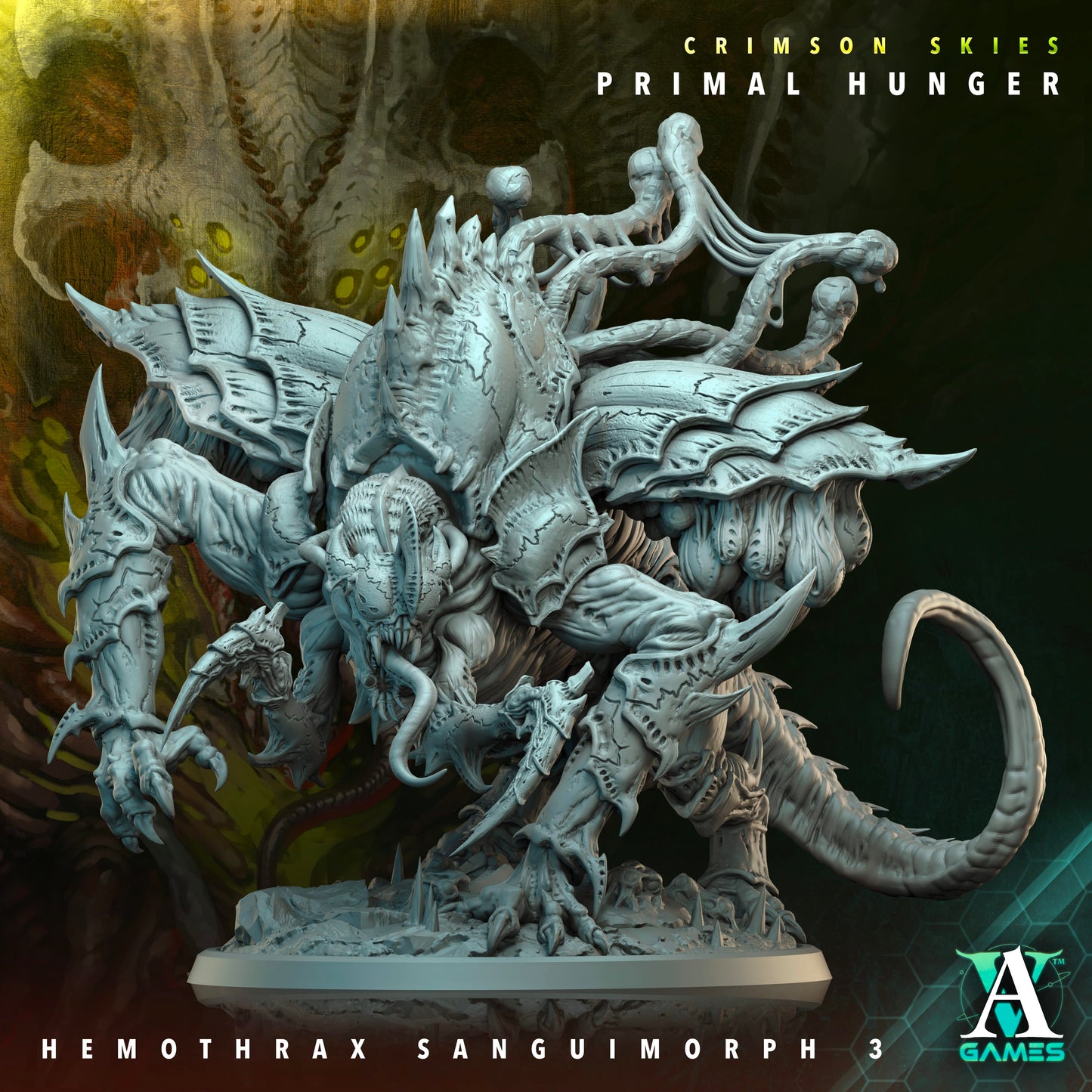 3D Printed Archvillain Games Crimson Skies - Primal Hunger Hemothrax Sanguimorph 28mm 32mm D&D - 3D Printing Boss 
