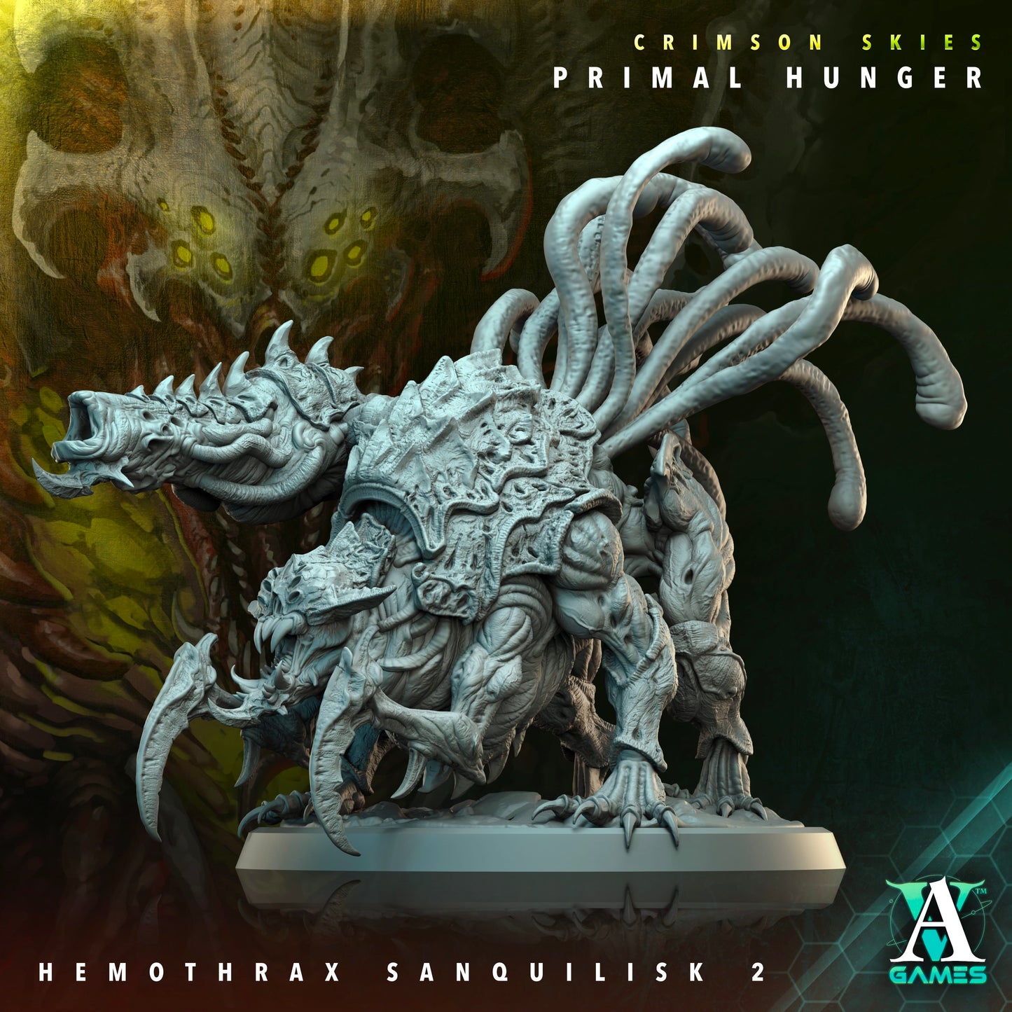 3D Printed Archvillain Games Crimson Skies Primal Hunger - Hemothrax-Sanquilisk 28mm 32mm D&D - 3D Printing Boss 