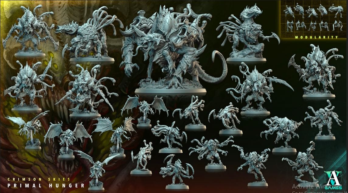 3D Printed Archvillain Games Crimson Skies Primal Hunger - Hemothrax-Sanquilisk 28mm 32mm D&D - 3D Printing Boss 