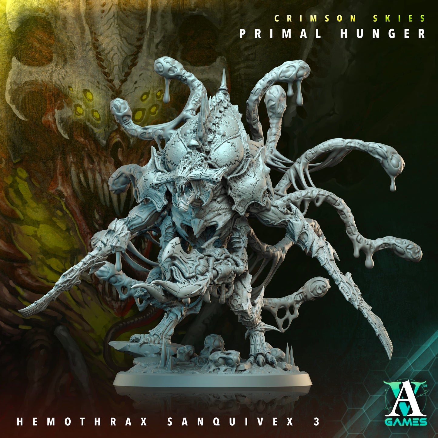 3D Printed Archvillain Games Crimson Skies Primal Hunger - Hemothrax-Sanquivex 28mm 32mm D&D - 3D Printing Boss 
