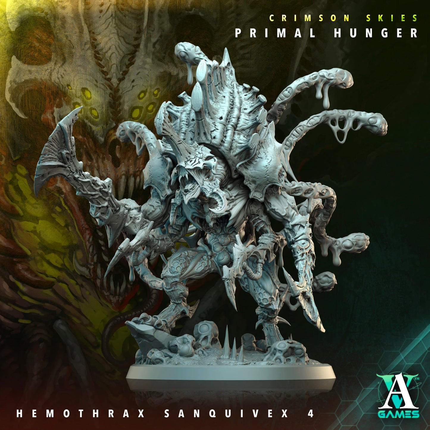 3D Printed Archvillain Games Crimson Skies Primal Hunger - Hemothrax-Sanquivex 28mm 32mm D&D - 3D Printing Boss 