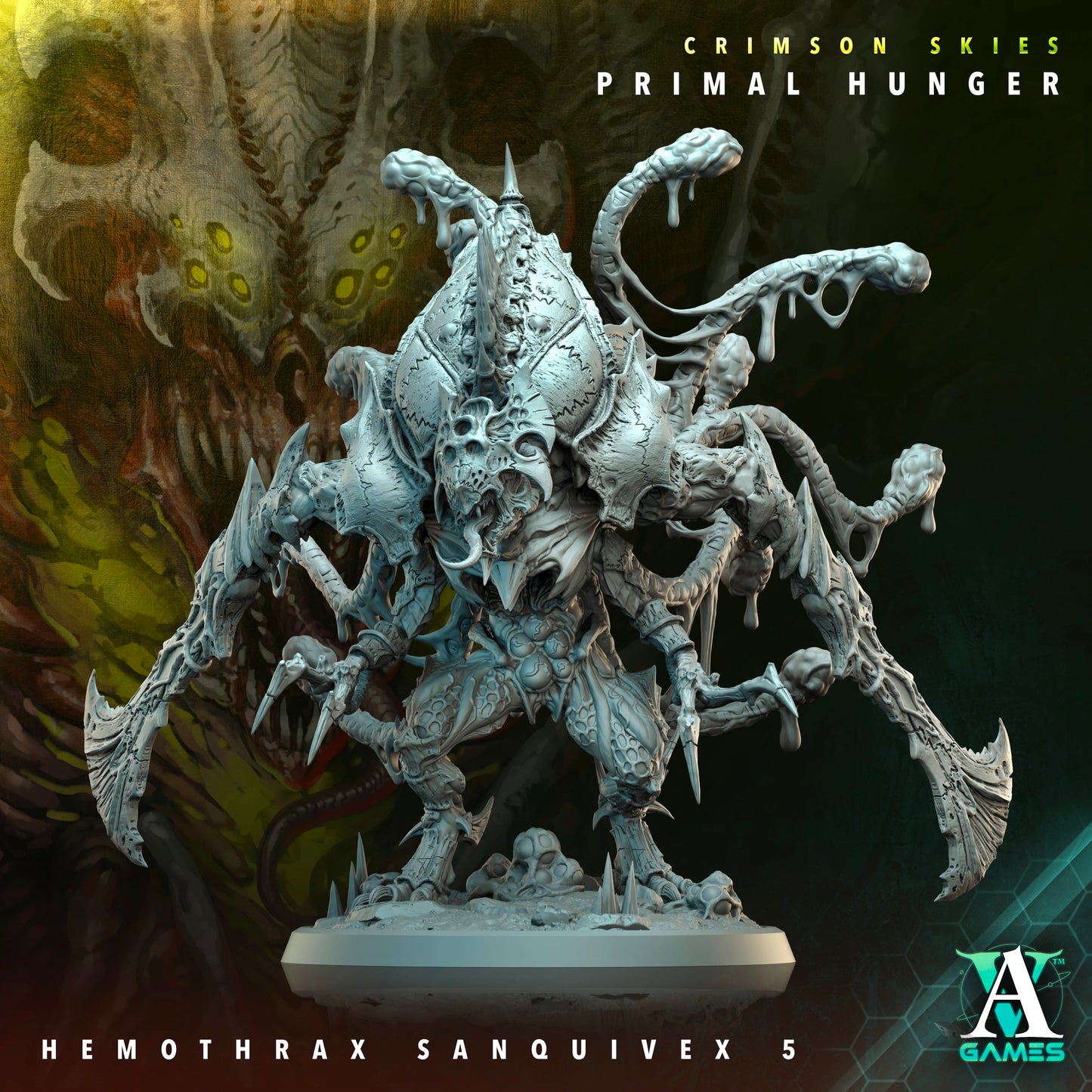 3D Printed Archvillain Games Crimson Skies Primal Hunger - Hemothrax-Sanquivex 28mm 32mm D&D - 3D Printing Boss 