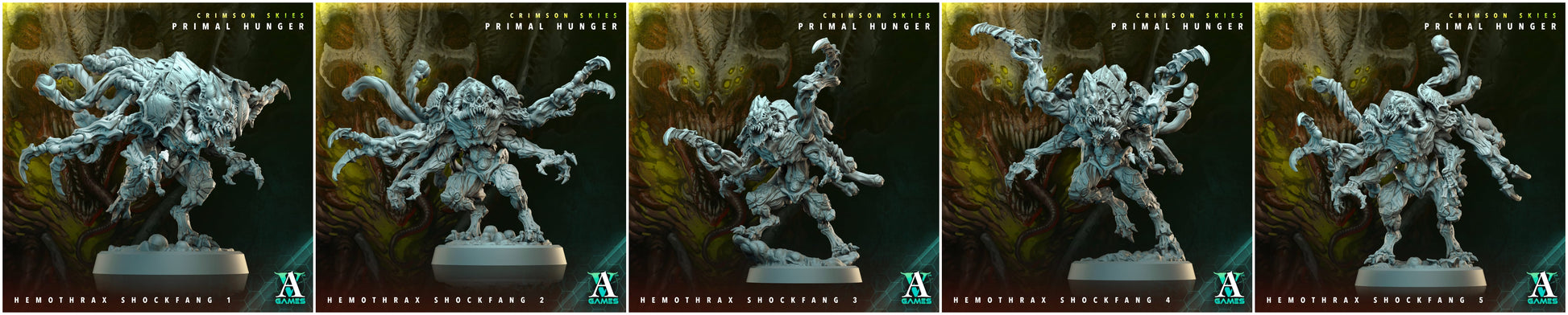 3D Printed Archvillain Games Crimson Skies Primal Hunger- Hemothrax Shockfang 28mm 32mm D&D - 3D Printing Boss 