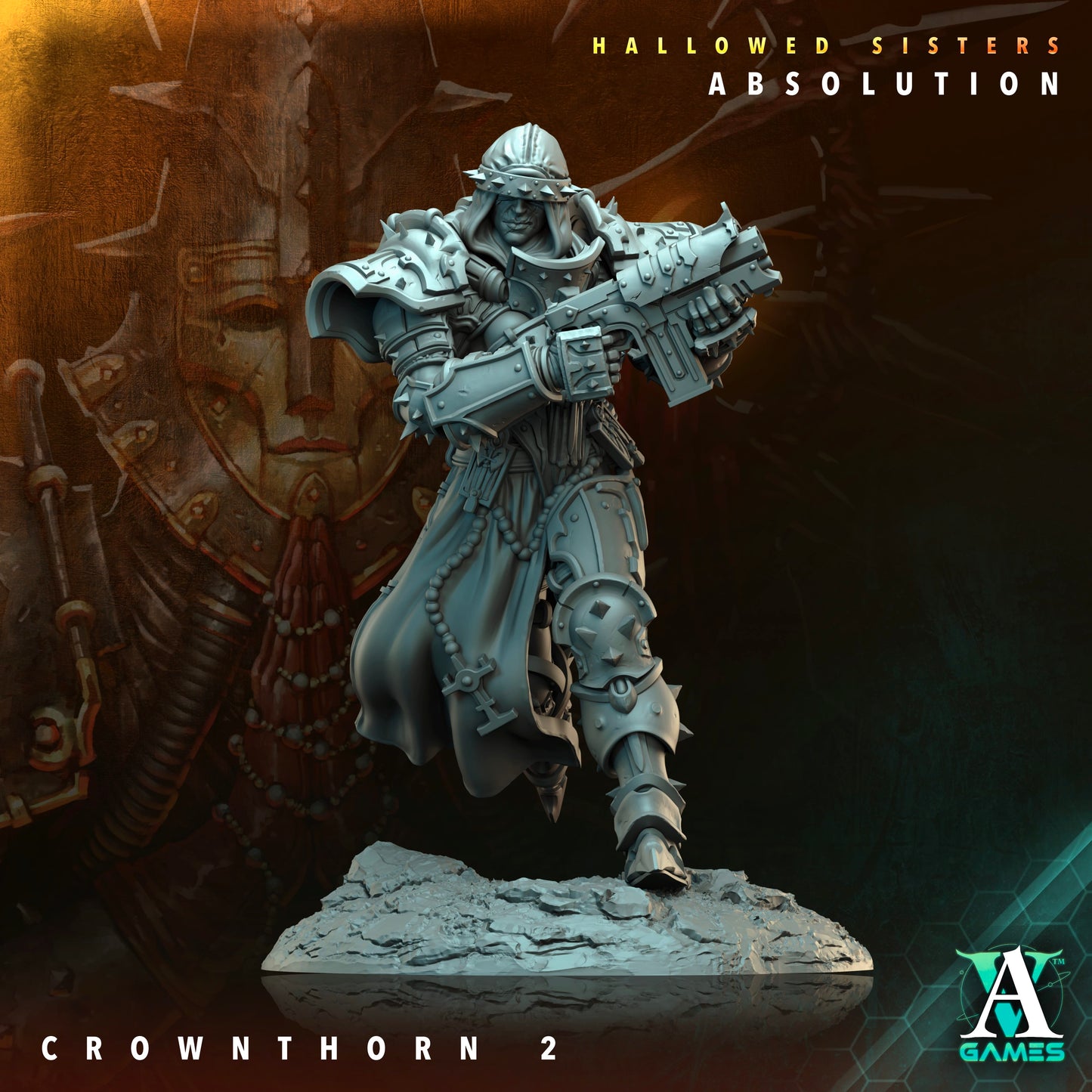 3D Printed Archvillain Games Crownthorn Hallowed Sisters Absolution 28 32mm D&D - 3D Printing Boss 