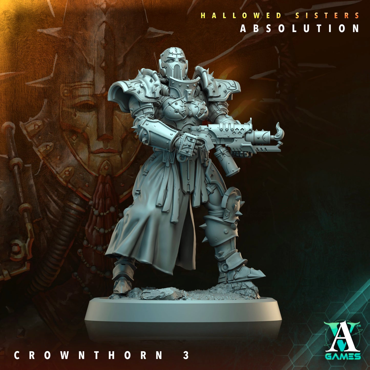 3D Printed Archvillain Games Crownthorn Hallowed Sisters Absolution 28 32mm D&D - 3D Printing Boss 