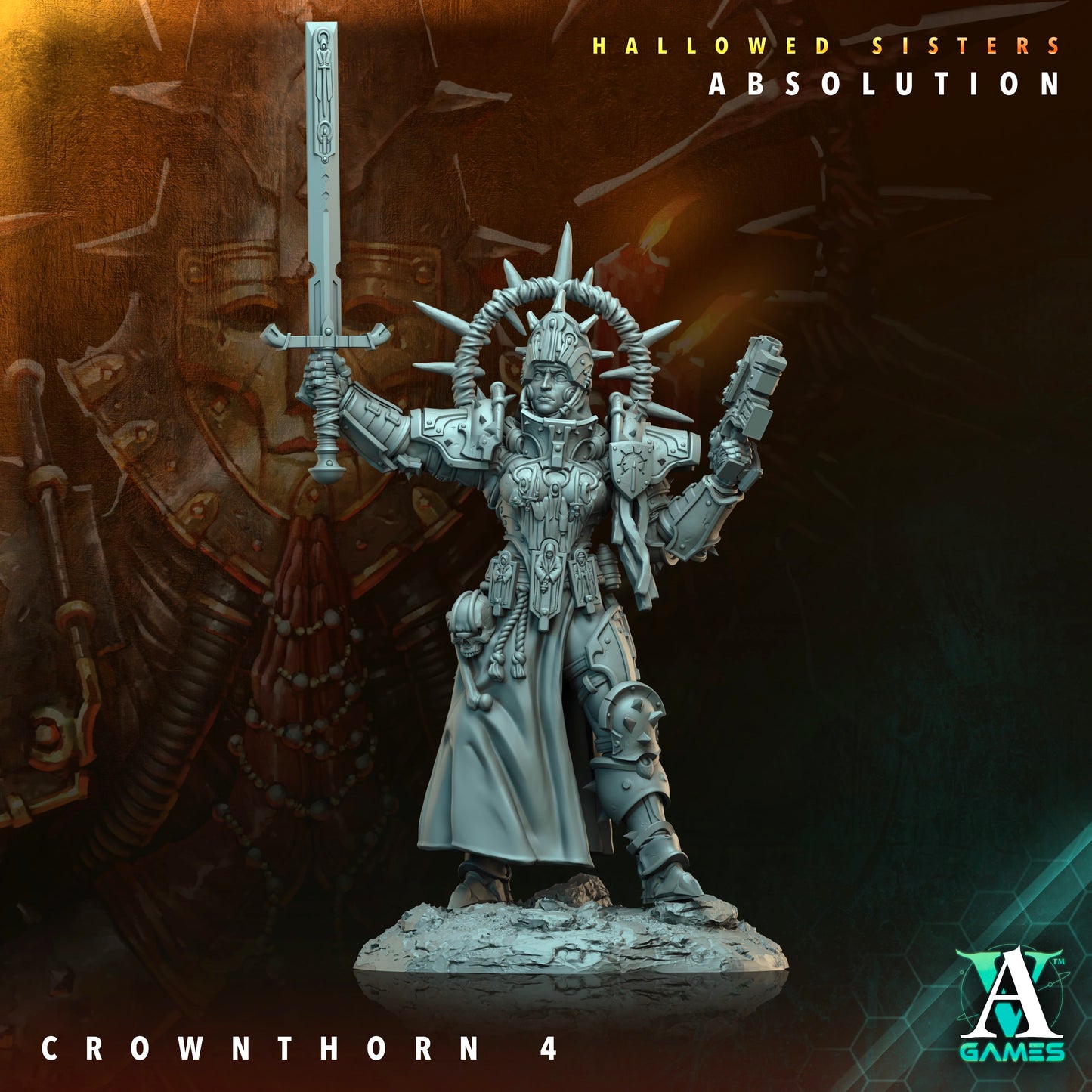 3D Printed Archvillain Games Crownthorn Hallowed Sisters Absolution 28 32mm D&D - 3D Printing Boss 