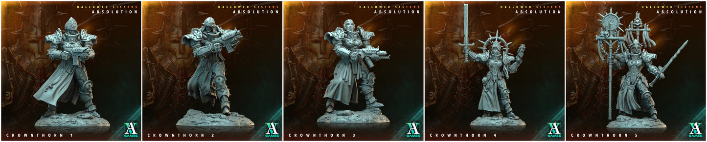 3D Printed Archvillain Games Crownthorn Hallowed Sisters Absolution 28 32mm D&D - 3D Printing Boss 