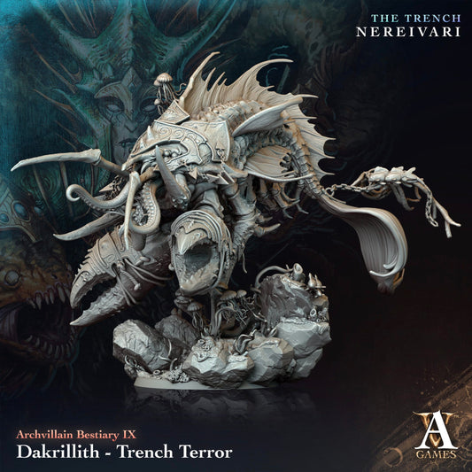 3D Printed Archvillain Games Dakrillith Trench Terror Archvillain Bestiary Vol IX 28 32mm D&D - 3D Printing Boss 