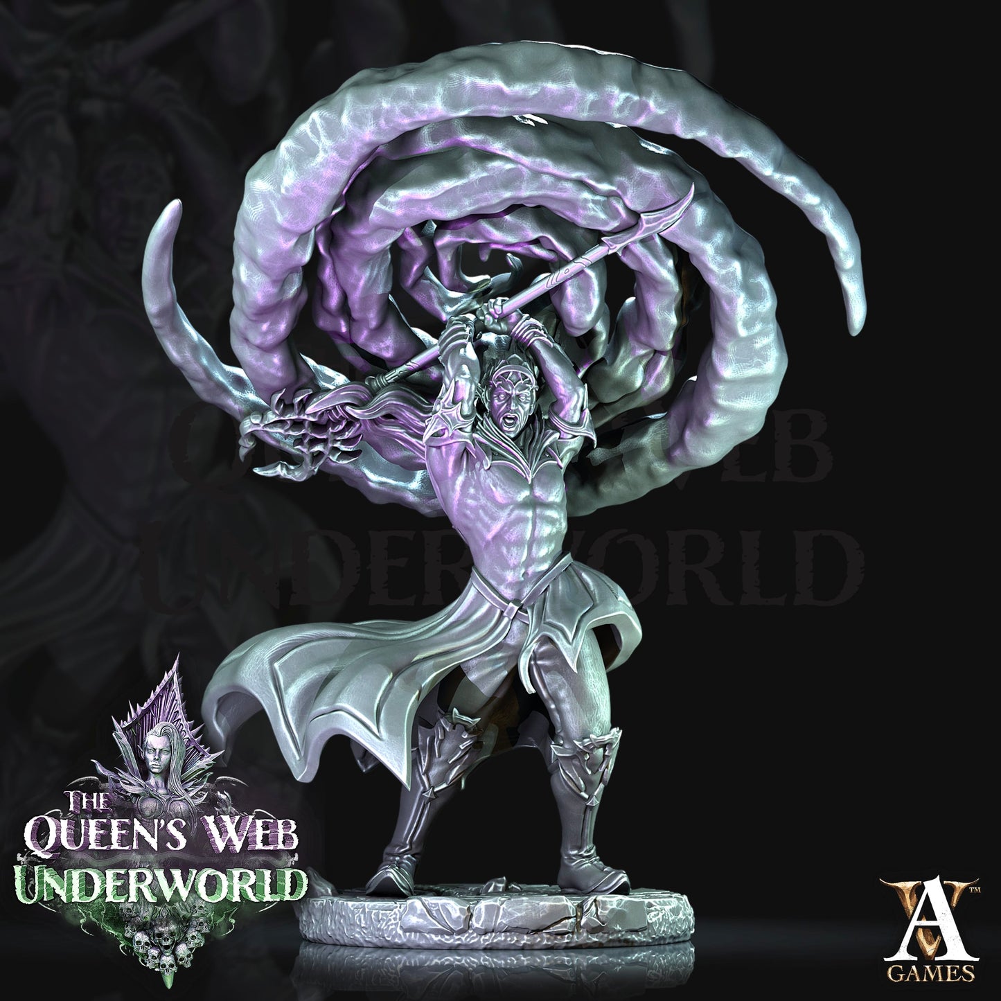 3D Printed Archvillain Games Dark Elves Arcane The Queen's Web Underworld 28 32mm D&D - 3D Printing Boss 