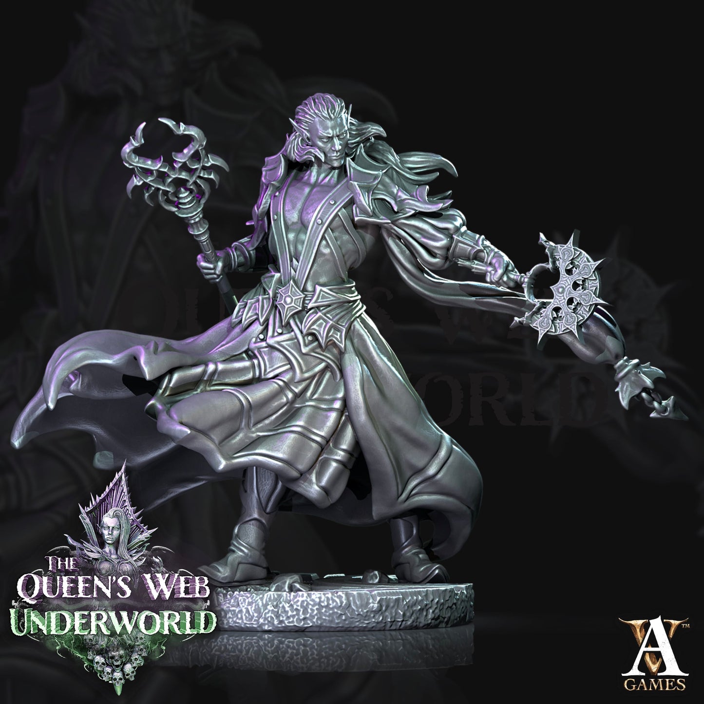 3D Printed Archvillain Games Dark Elves Arcane The Queen's Web Underworld 28 32mm D&D - 3D Printing Boss 