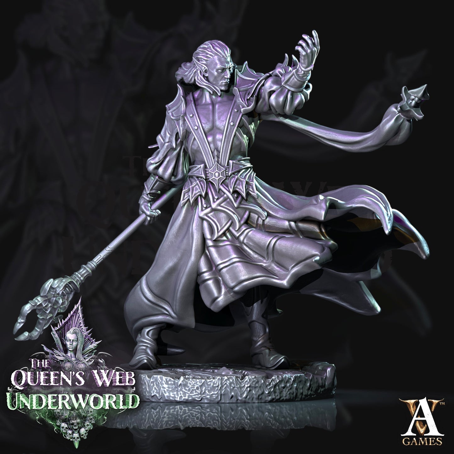 3D Printed Archvillain Games Dark Elves Arcane The Queen's Web Underworld 28 32mm D&D - 3D Printing Boss 