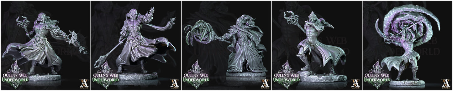 3D Printed Archvillain Games Dark Elves Arcane The Queen's Web Underworld 28 32mm D&D - 3D Printing Boss 