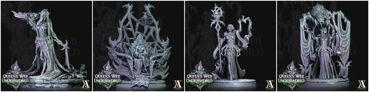 3D Printed Archvillain Games Dark Elves Divine The Queen's Web Underworld 28 32mm D&D - 3D Printing Boss 