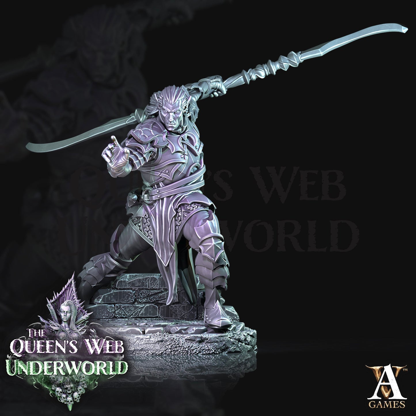 3D Printed Archvillain Games Dark Elves Melee The Queen's Web Underworld 28 32mm D&D - 3D Printing Boss 
