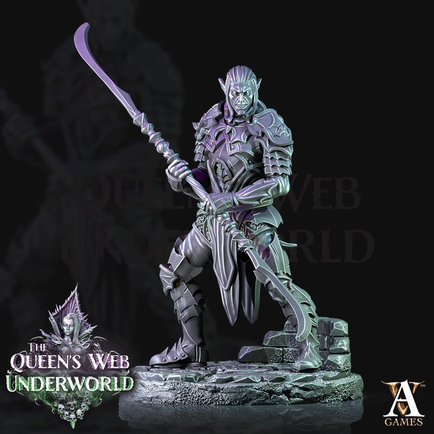 3D Printed Archvillain Games Dark Elves Melee The Queen's Web Underworld 28 32mm D&D - 3D Printing Boss 