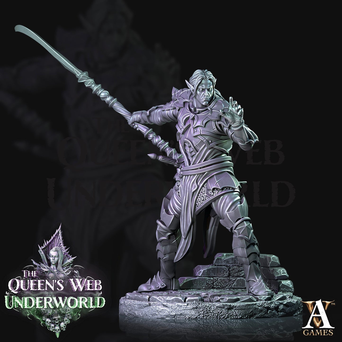 3D Printed Archvillain Games Dark Elves Melee The Queen's Web Underworld 28 32mm D&D - 3D Printing Boss 