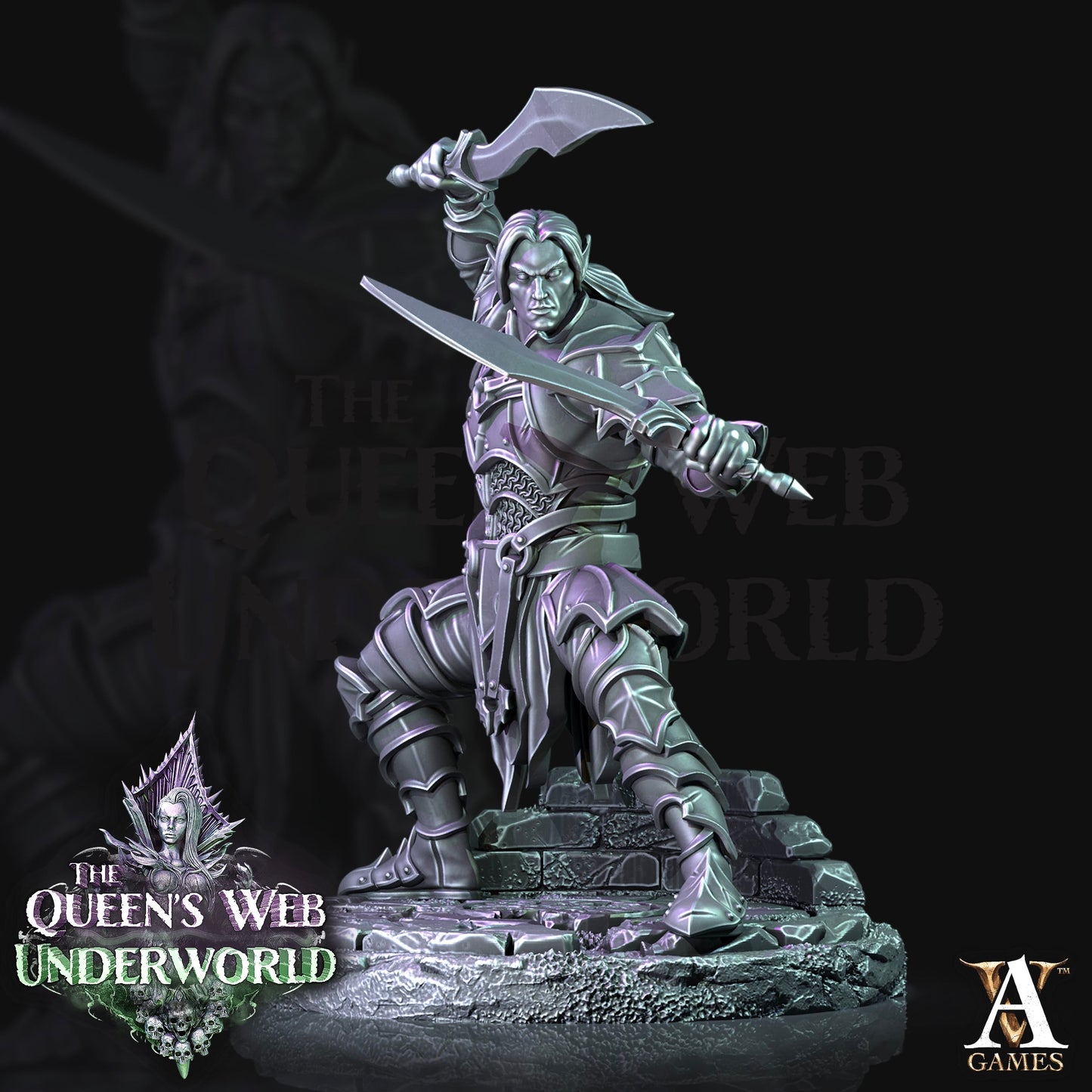 3D Printed Archvillain Games Dark Elves Melee The Queen's Web Underworld 28 32mm D&D - 3D Printing Boss 
