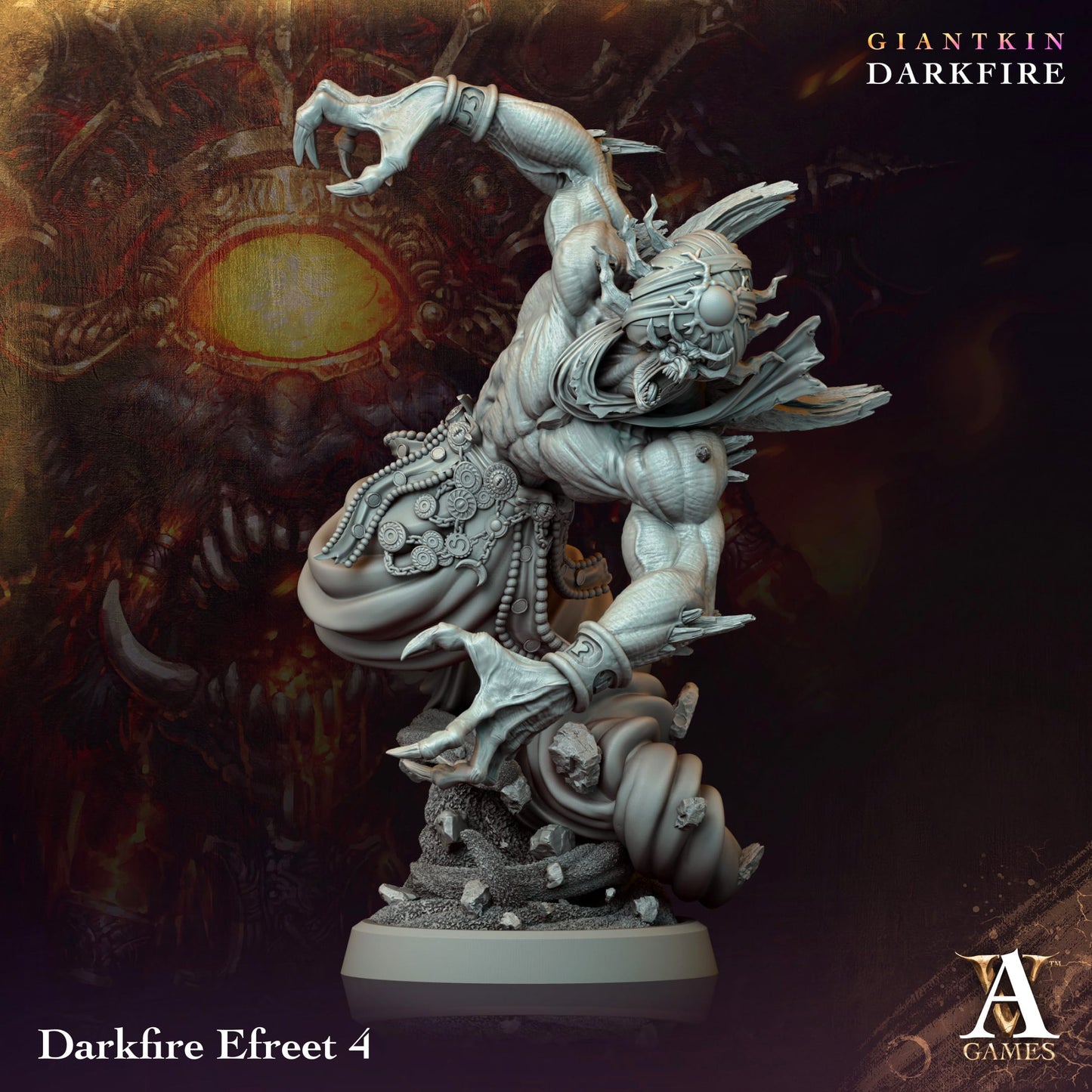 3D Printed Archvillain Games Darkfire Efreet Giantkin Darkfire 28 32mm D&D - 3D Printing Boss 