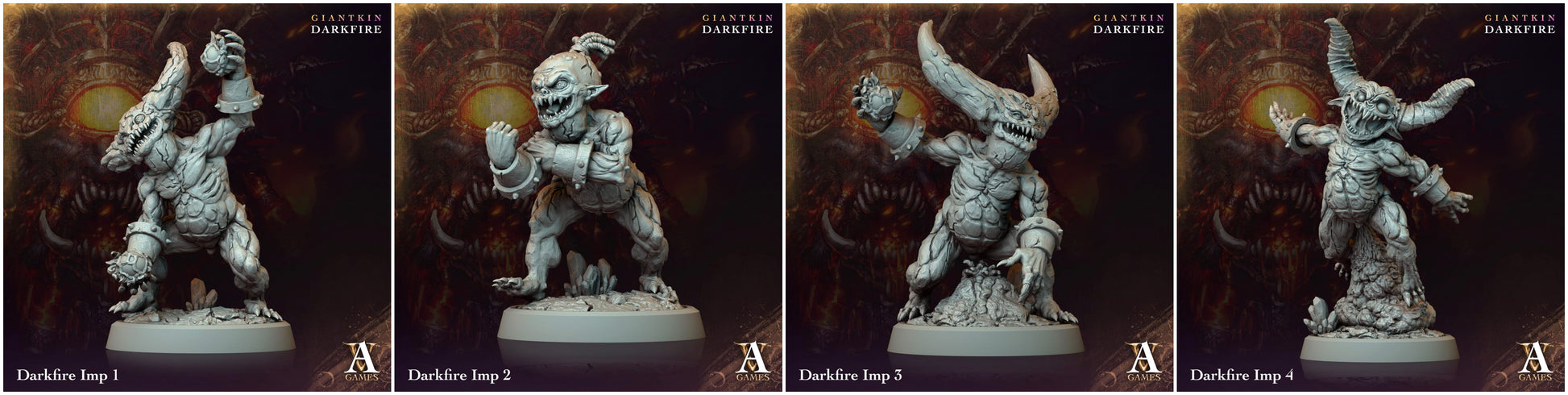 3D Printed Archvillain Games Darkfire Imp Giantkin Darkfire Archvillain Society Vol. XXXIV 28 32mm D&D - 3D Printing Boss 