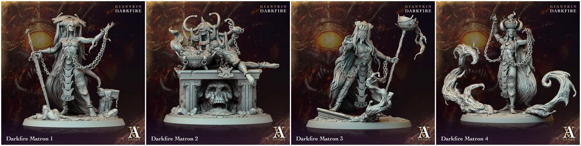 3D Printed Archvillain Games Darkfire Matron Giantkin Darkfire Archvillain Society Vol. XXXIV 28 32mm D&D - 3D Printing Boss 