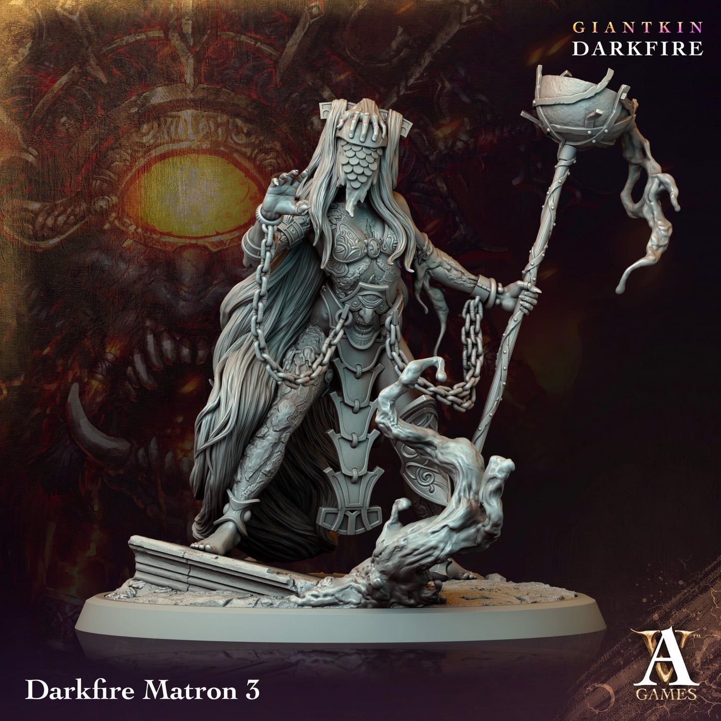 3D Printed Archvillain Games Darkfire Matron Giantkin Darkfire Archvillain Society Vol. XXXIV 28 32mm D&D - 3D Printing Boss 