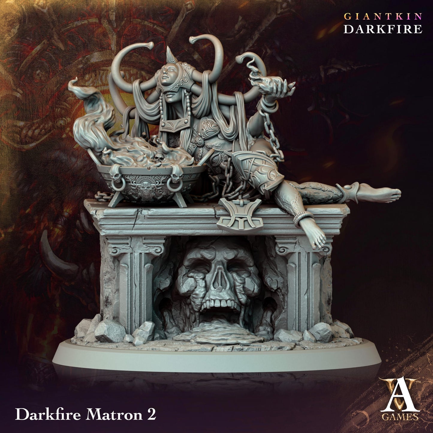 3D Printed Archvillain Games Darkfire Matron Giantkin Darkfire Archvillain Society Vol. XXXIV 28 32mm D&D - 3D Printing Boss 