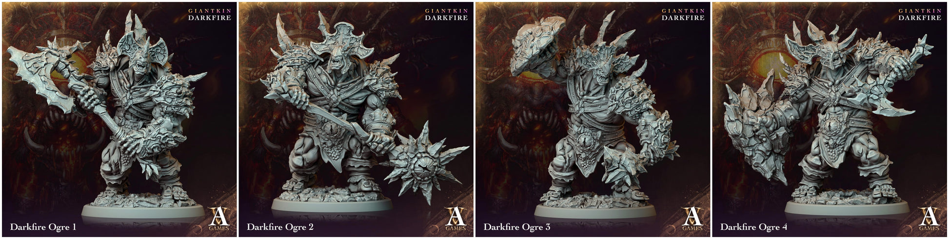 3D Printed Archvillain Games Darkfire Ogre Giantkin Darkfire Archvillain Society Vol. XXXIV 28 32mm D&D - 3D Printing Boss 