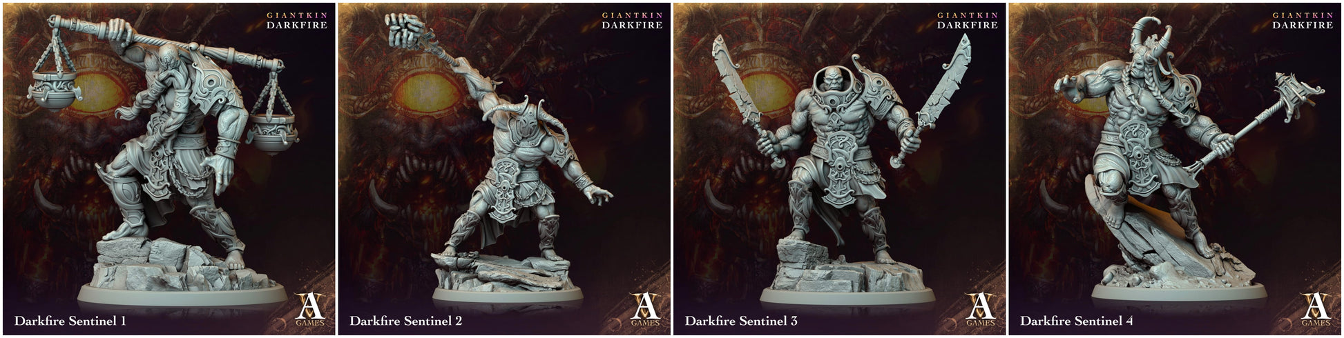 3D Printed Archvillain Games Darkfire Sentinel Giantkin Darkfire Archvillain Society Vol. XXXIV 28 32mm D&D - 3D Printing Boss 
