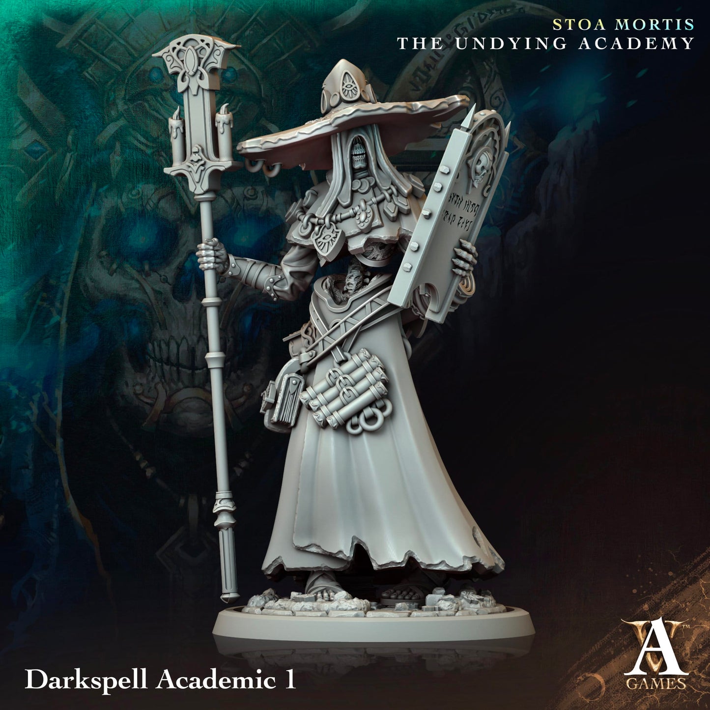 3D Printed Archvillain Games Darkspell Academic Stoa Mortis The Undying Academy 28 32mm D&D - 3D Printing Boss 