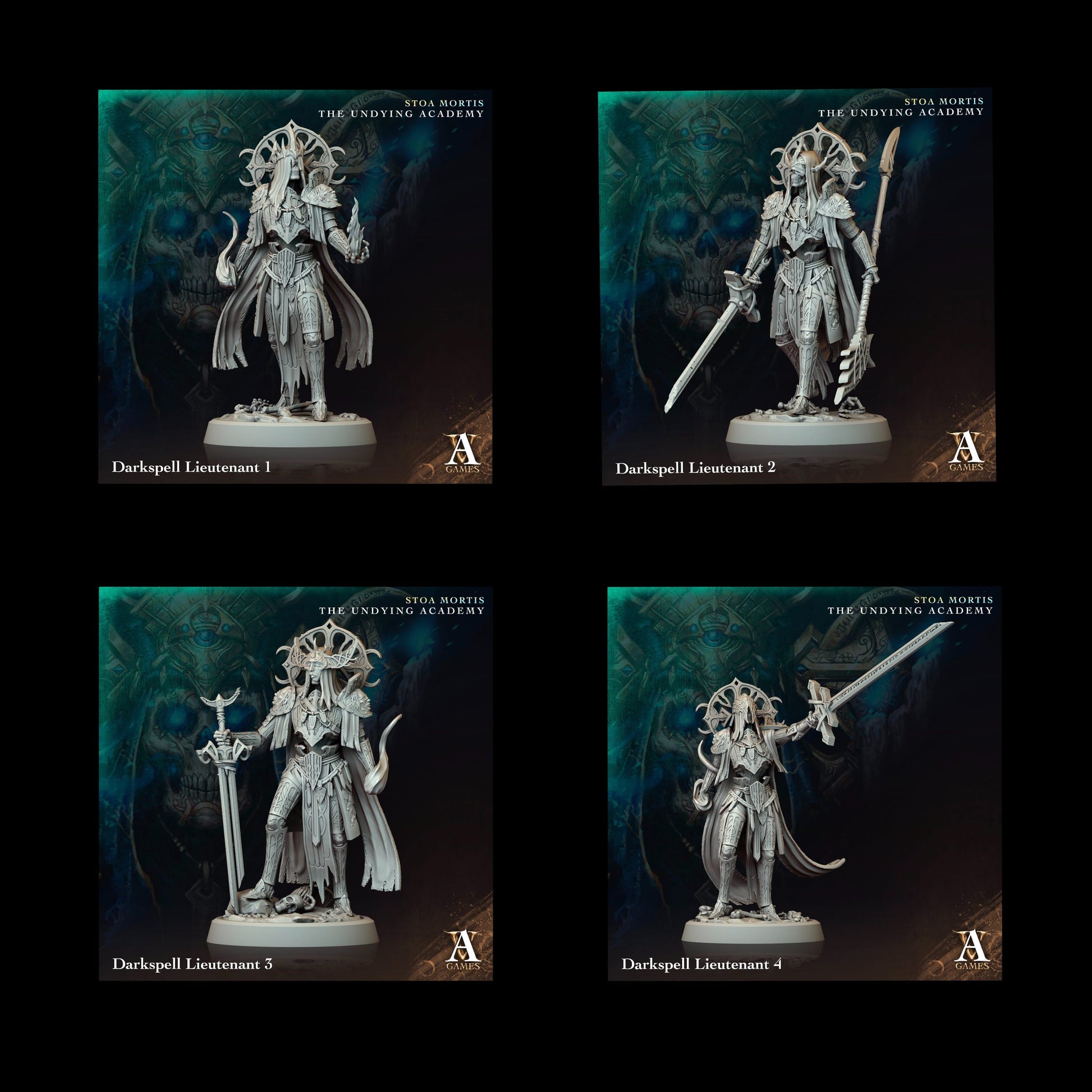 3D Printed Archvillain Games Darkspell Lieutenant Stoa Mortis The Undying Academy - 3D Printing Boss 