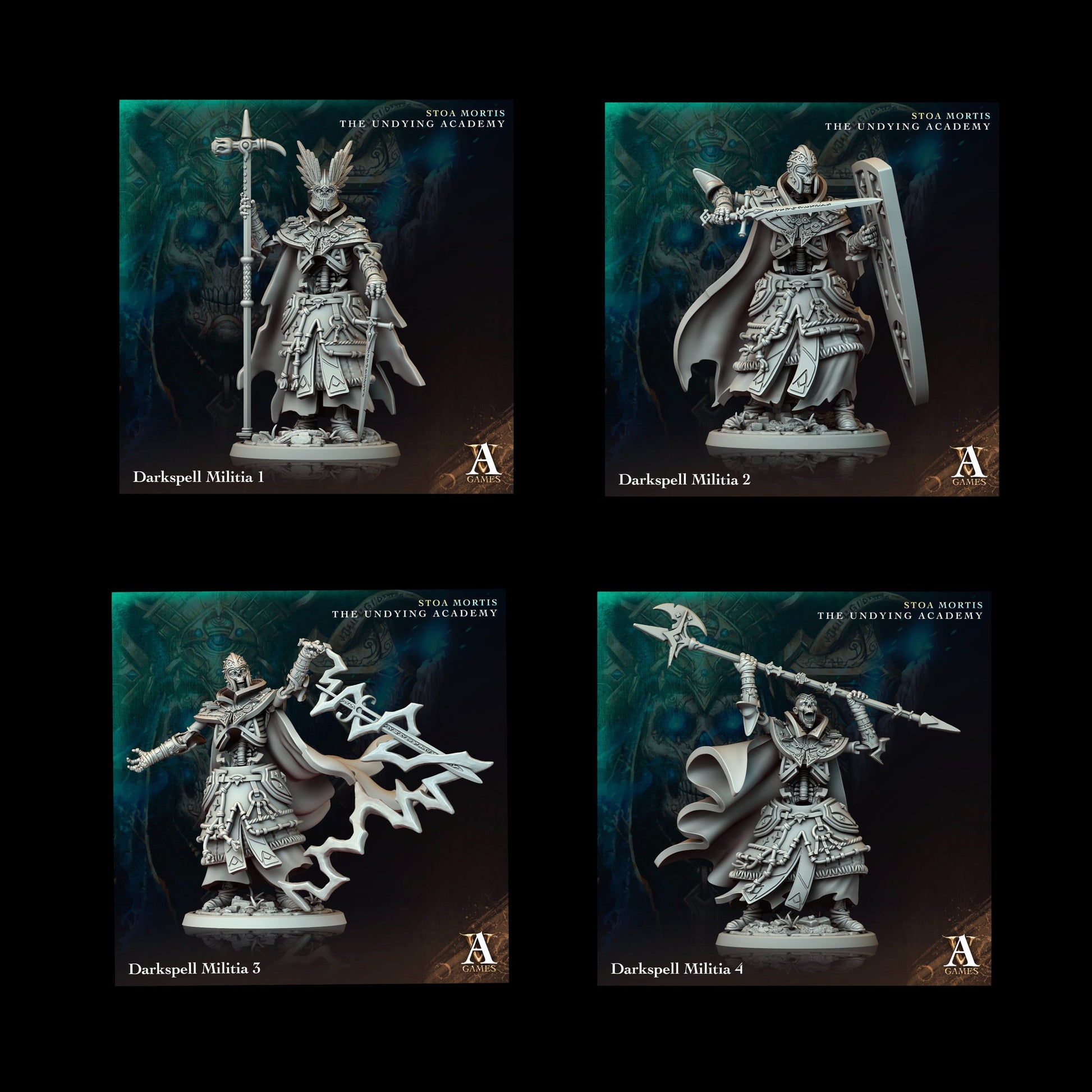 3D Printed Archvillain Games Darkspell Militia Stoa Mortis The Undying Academy - 3D Printing Boss 