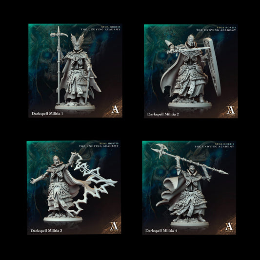 3D Printed Archvillain Games Darkspell Militia Stoa Mortis The Undying Academy - 3D Printing Boss 