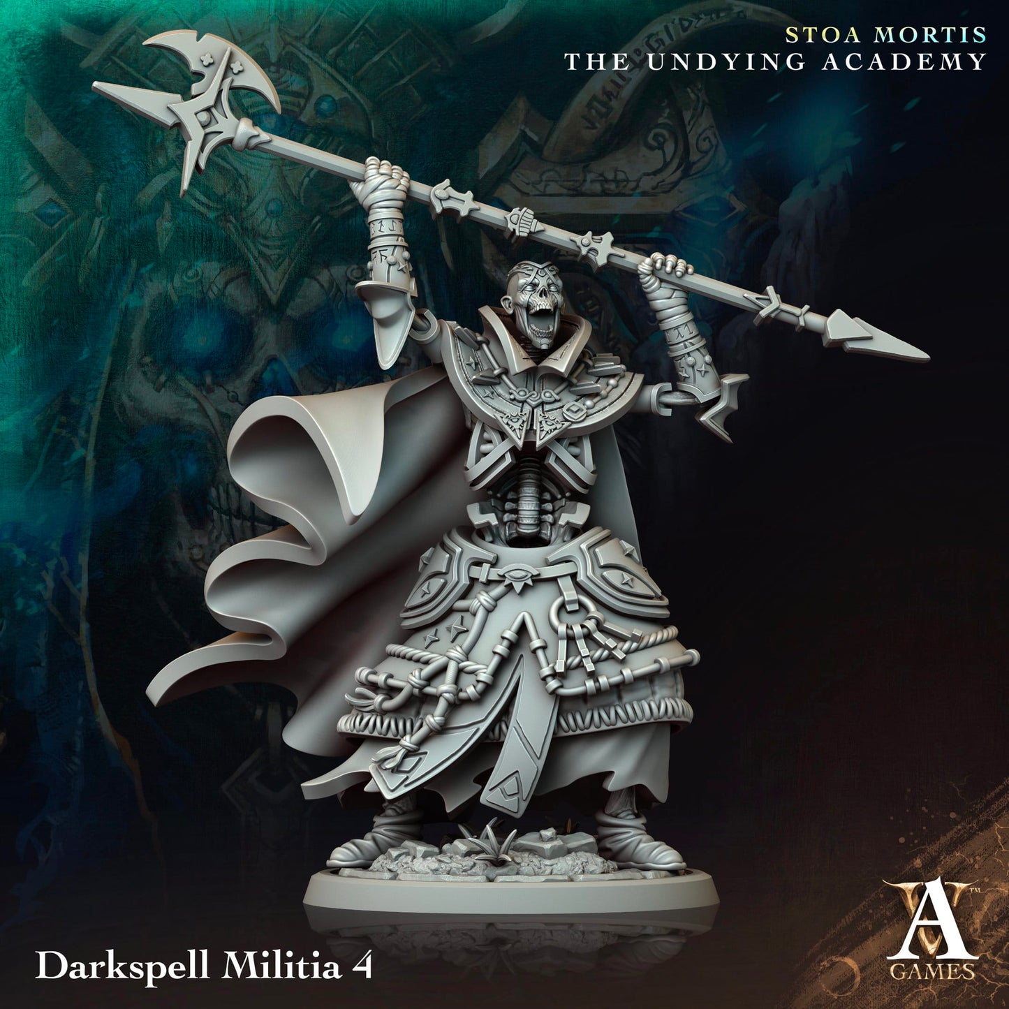 3D Printed Archvillain Games Darkspell Militia Stoa Mortis The Undying Academy - 3D Printing Boss 