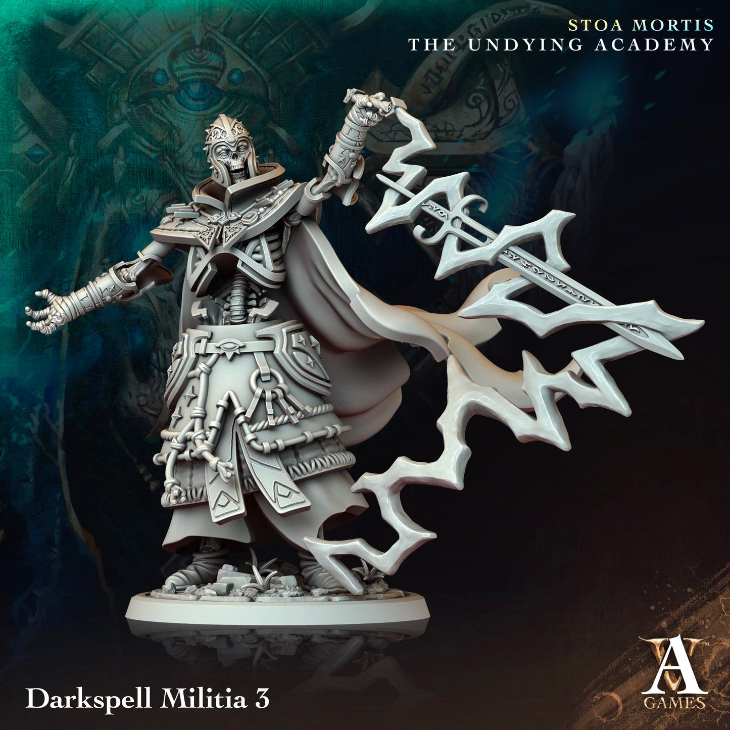 3D Printed Archvillain Games Darkspell Militia Stoa Mortis The Undying Academy - 3D Printing Boss 