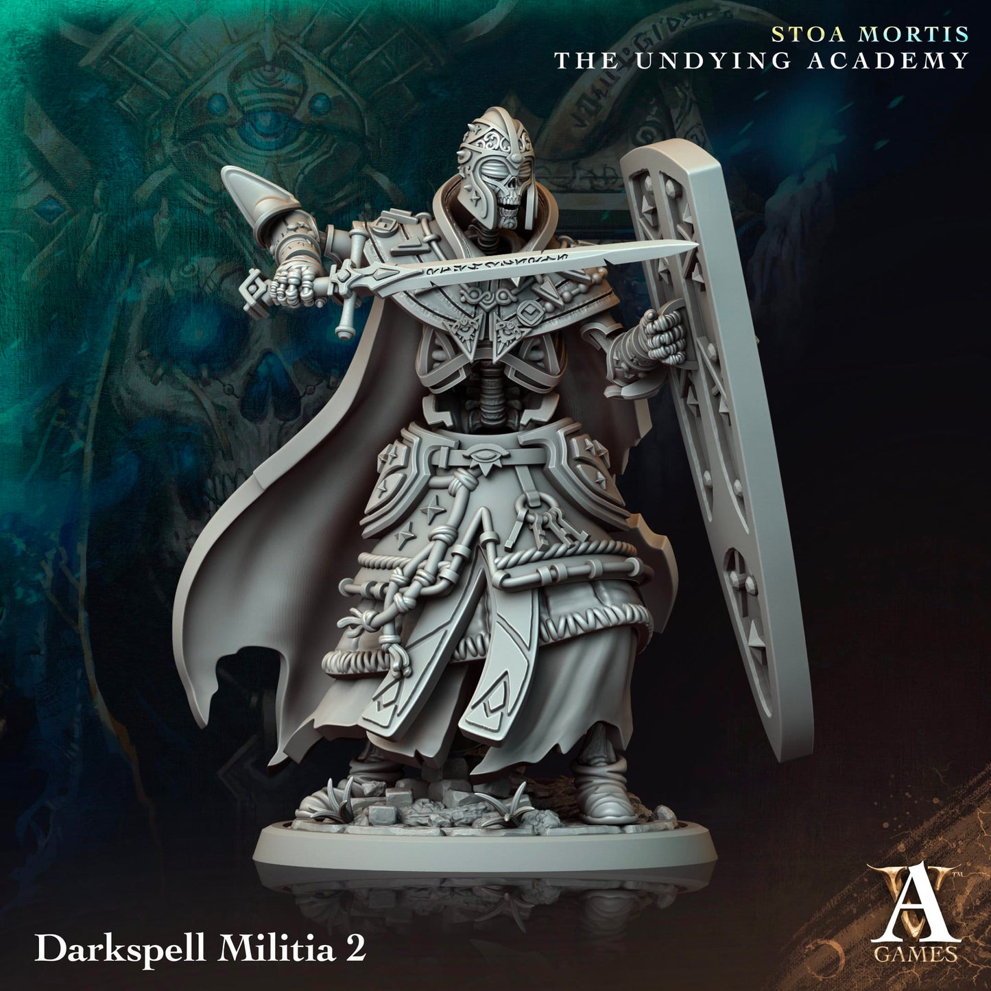 3D Printed Archvillain Games Darkspell Militia Stoa Mortis The Undying Academy - 3D Printing Boss 