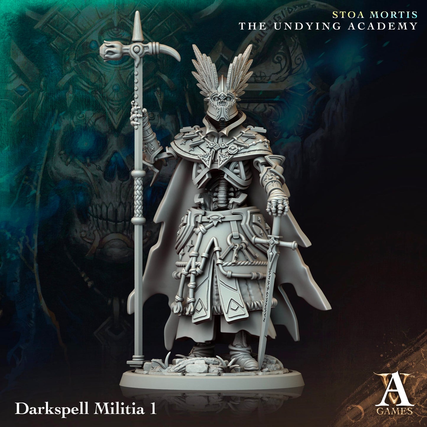 3D Printed Archvillain Games Darkspell Militia Stoa Mortis The Undying Academy - 3D Printing Boss 