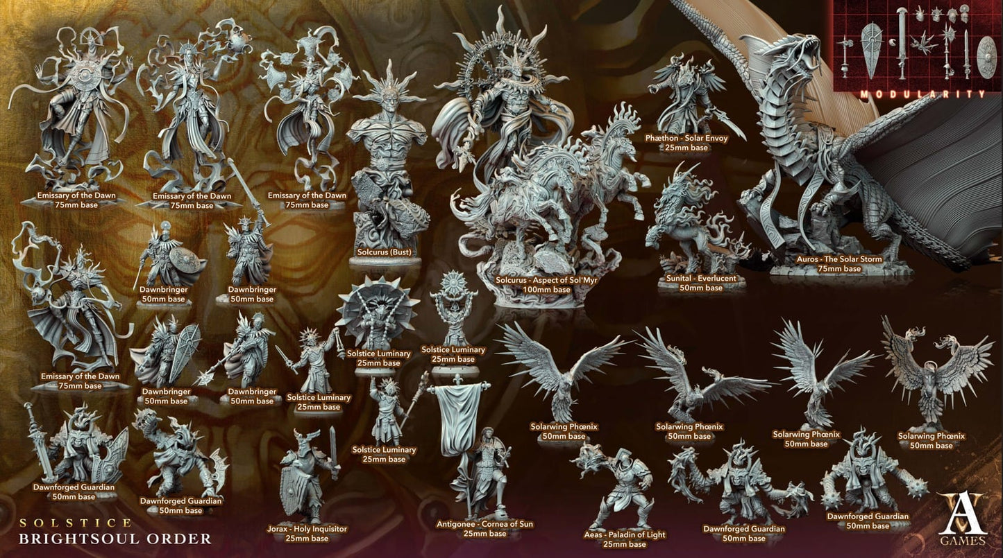 3D Printed Archvillain Games Dawnbringer Solstice Ray of Sol Myr - 3D Printing Boss 