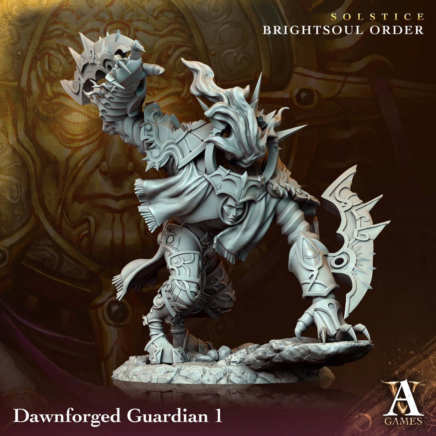 3D Printed Archvillain Games Dawnforged Guardian Solstice Ray of Sol Myr - 3D Printing Boss 