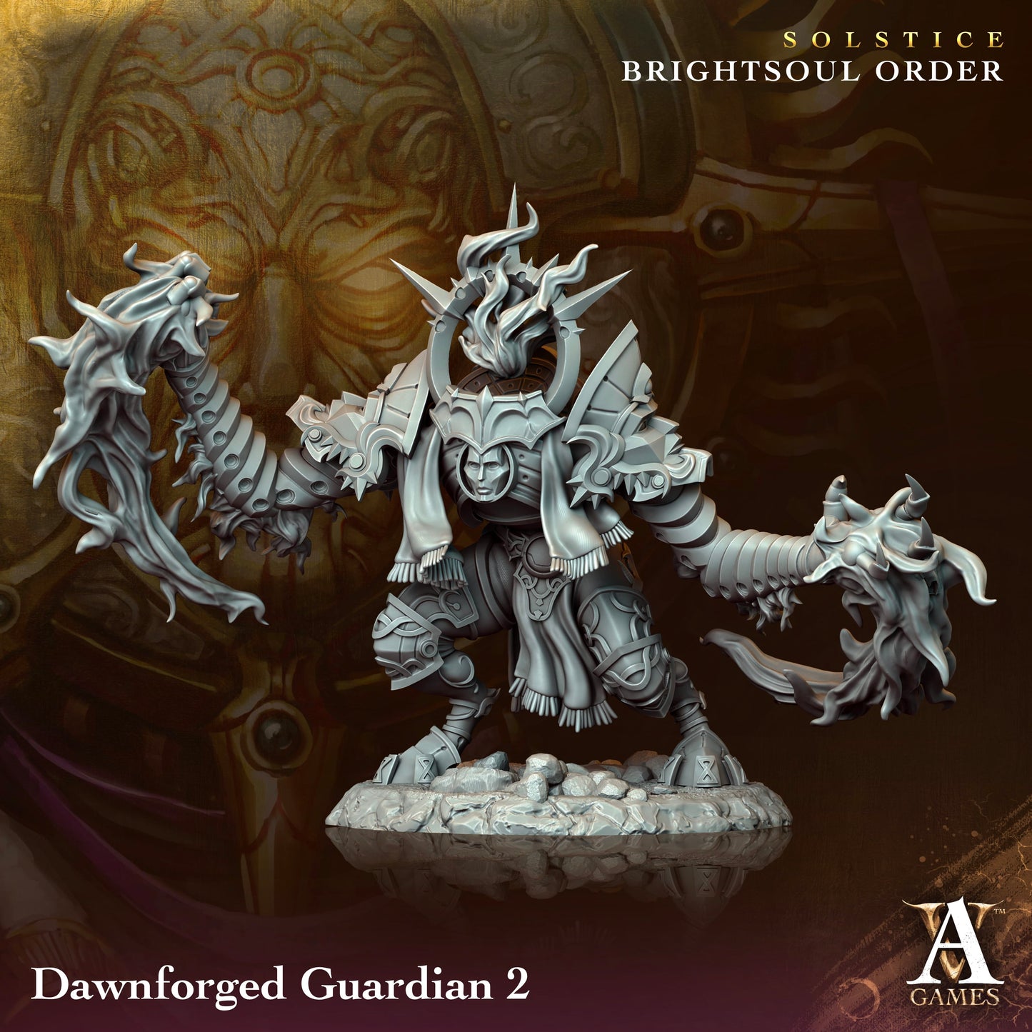 3D Printed Archvillain Games Dawnforged Guardian Solstice Ray of Sol Myr - 3D Printing Boss 