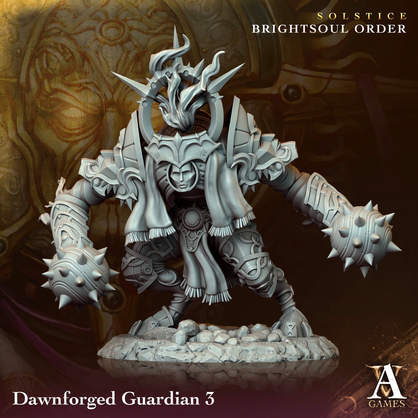 3D Printed Archvillain Games Dawnforged Guardian Solstice Ray of Sol Myr - 3D Printing Boss 