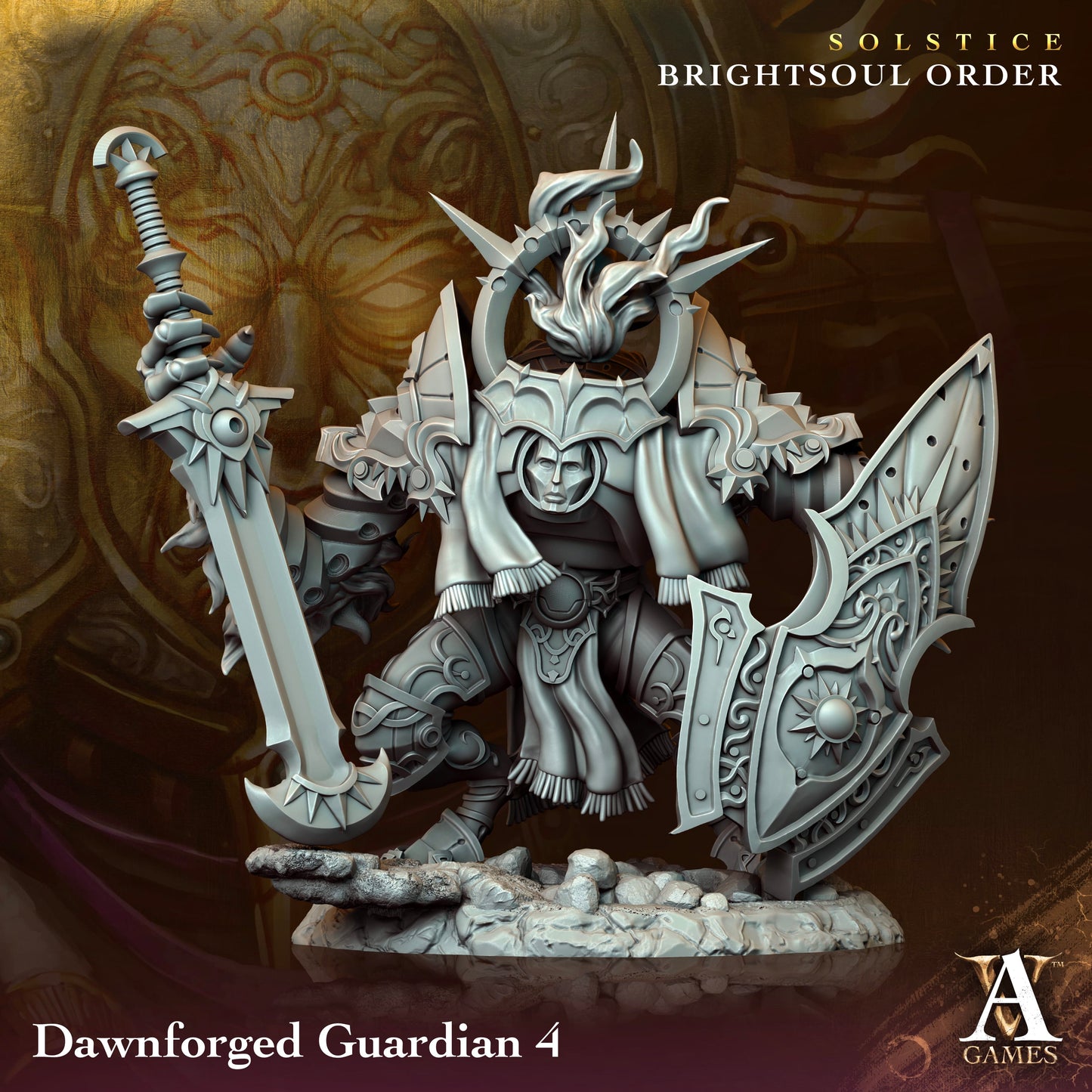 3D Printed Archvillain Games Dawnforged Guardian Solstice Ray of Sol Myr - 3D Printing Boss 