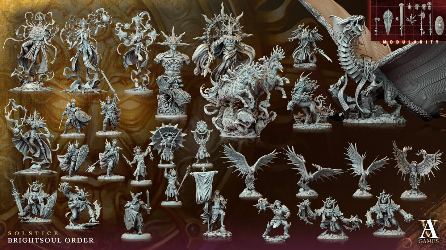 3D Printed Archvillain Games Dawnforged Guardian Solstice Ray of Sol Myr - 3D Printing Boss 