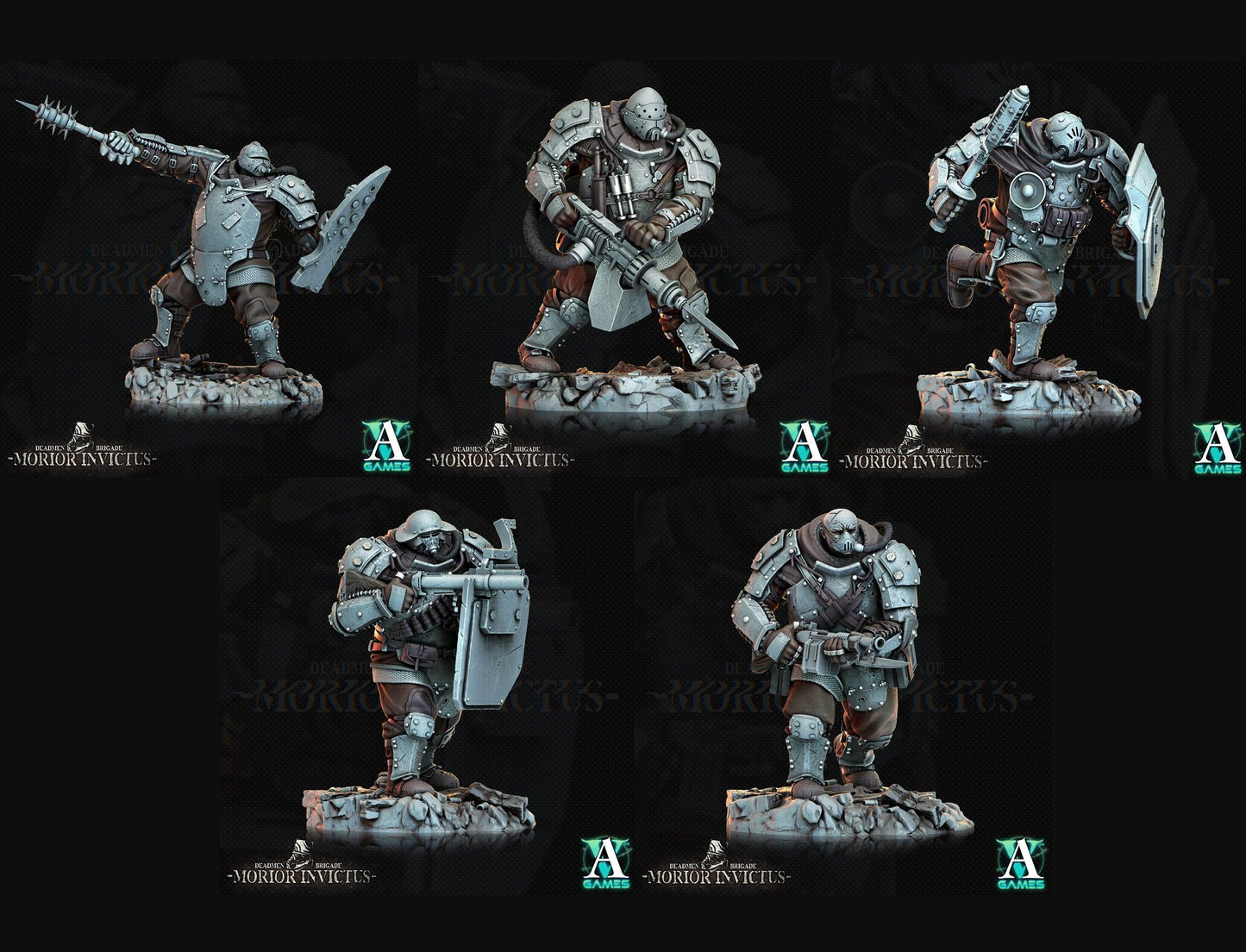 3D Printed Archvillain Games Deadmen Brigade - Morior Invictus Morior Iron Guard 28 32mm D&D - 3D Printing Boss 