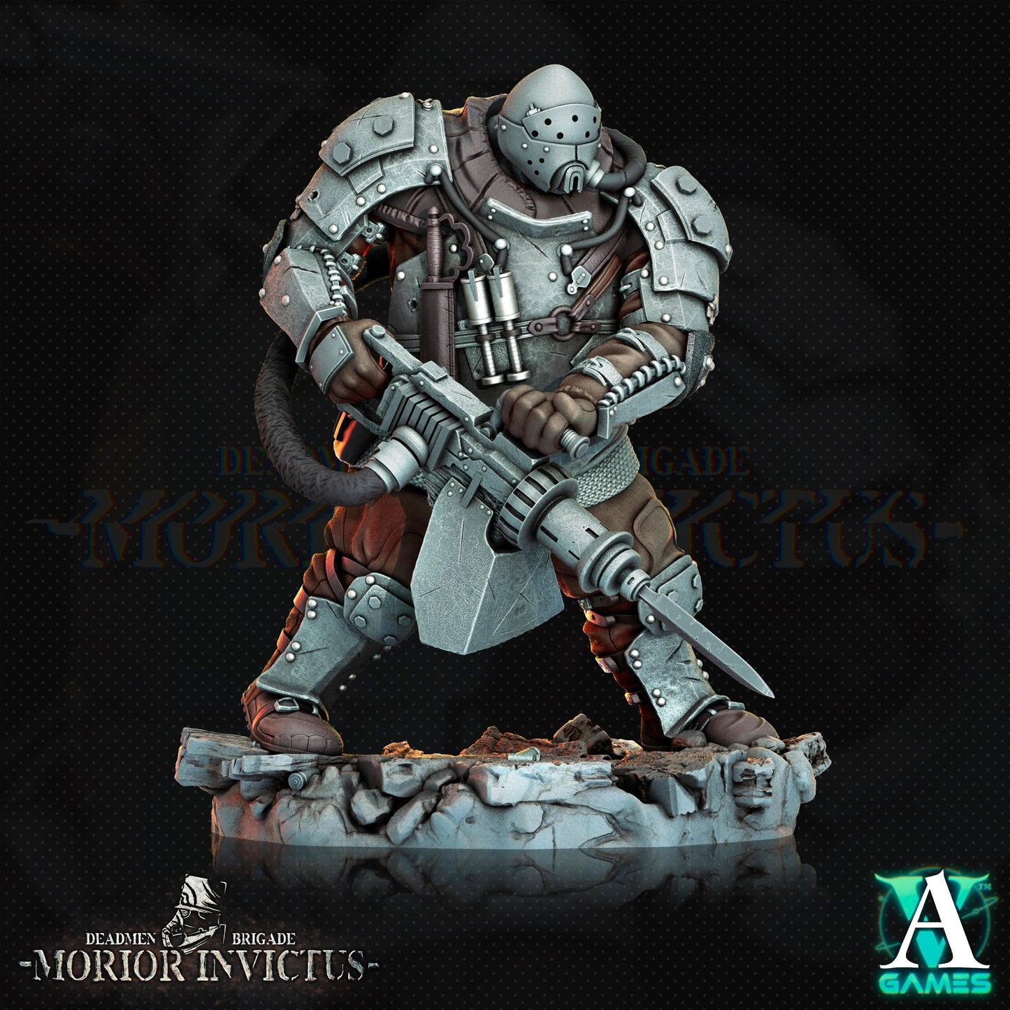 3D Printed Archvillain Games Deadmen Brigade - Morior Invictus Morior Iron Guard 28 32mm D&D - 3D Printing Boss 