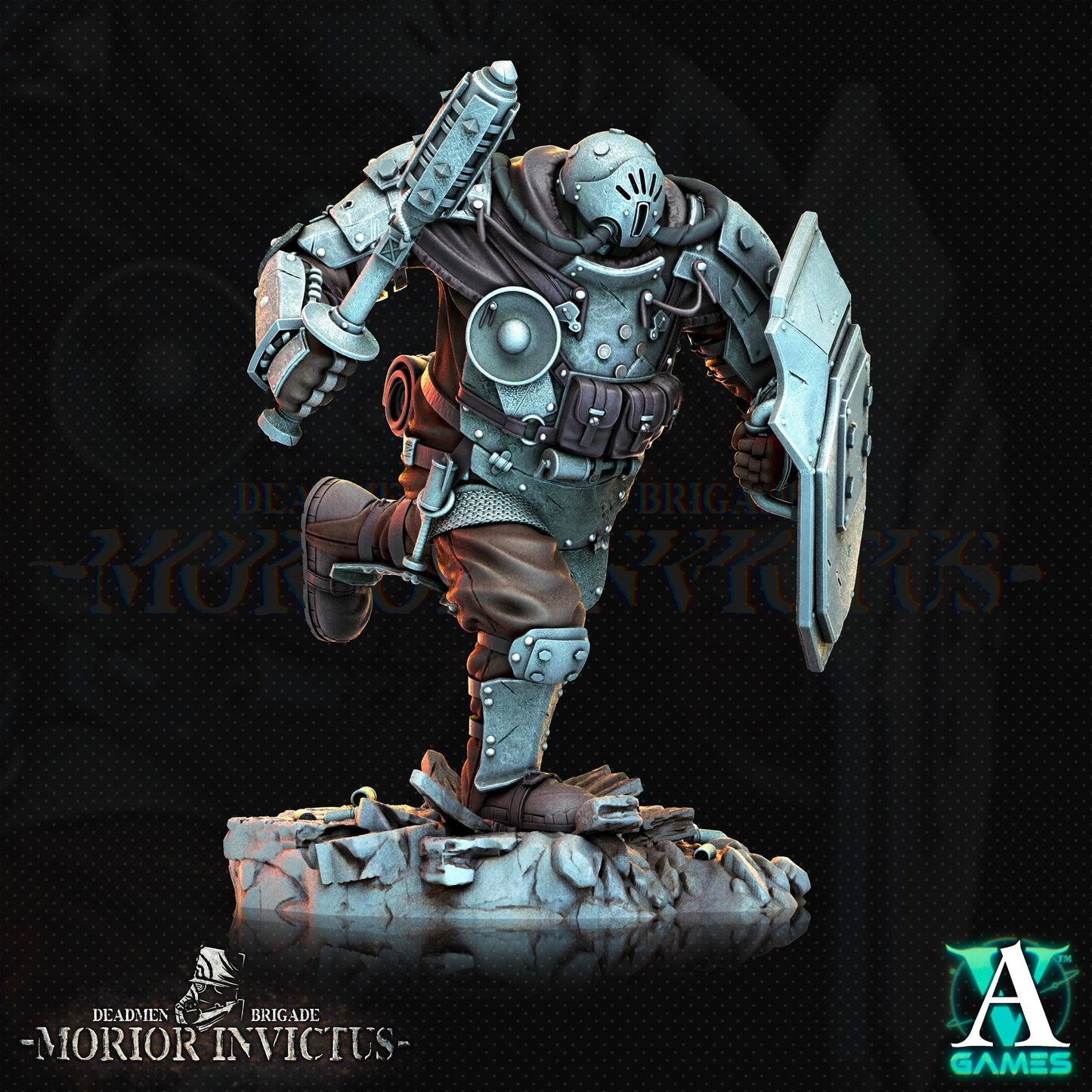 3D Printed Archvillain Games Deadmen Brigade - Morior Invictus Morior Iron Guard 28 32mm D&D - 3D Printing Boss 